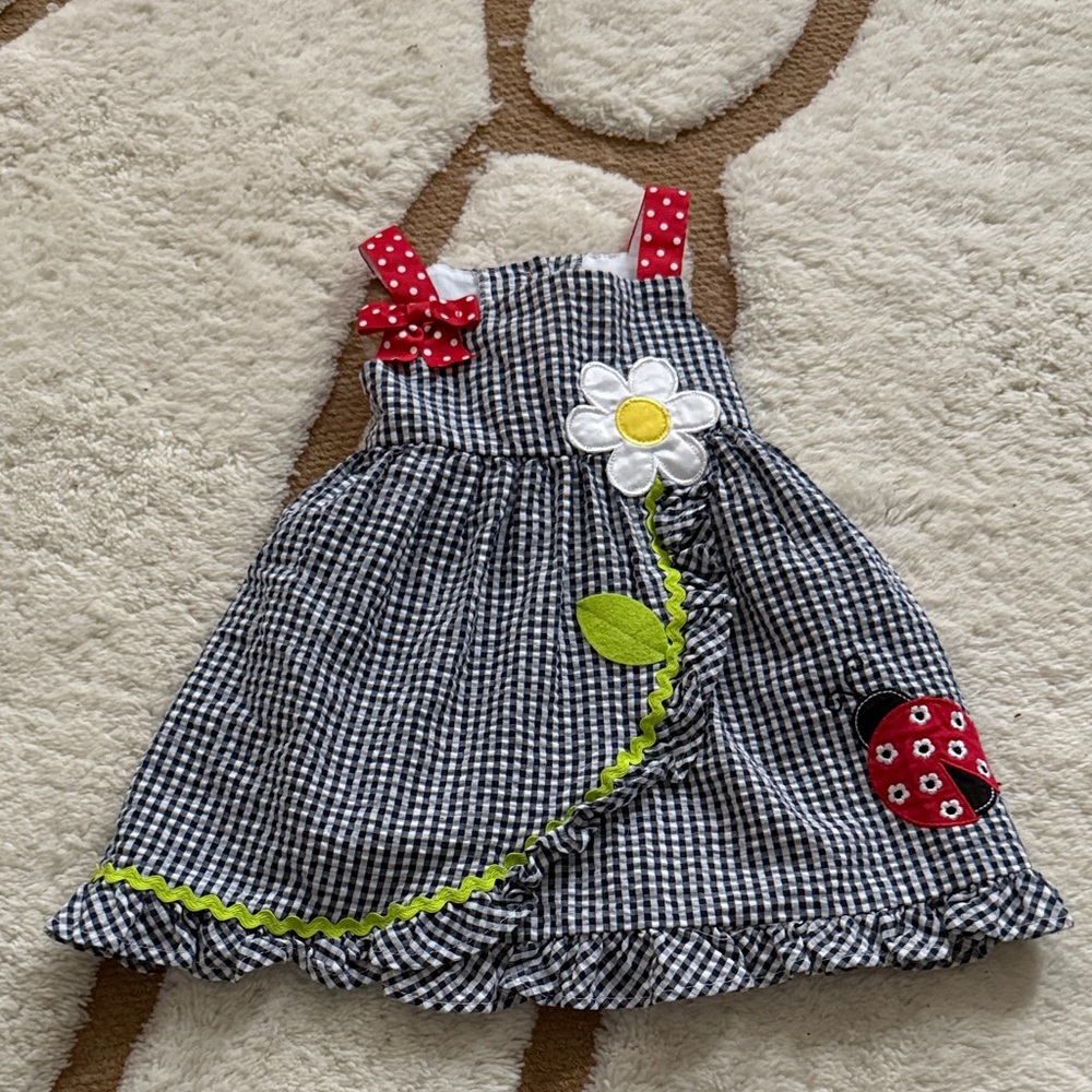Emily Rose Black and White Gingham Dress with Red Accents